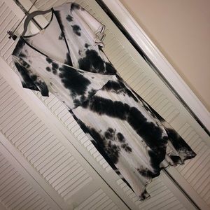 Tie dye wrap dress